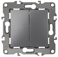 Выключатель без рамки Эра S12 2-кл 10А графит картинка